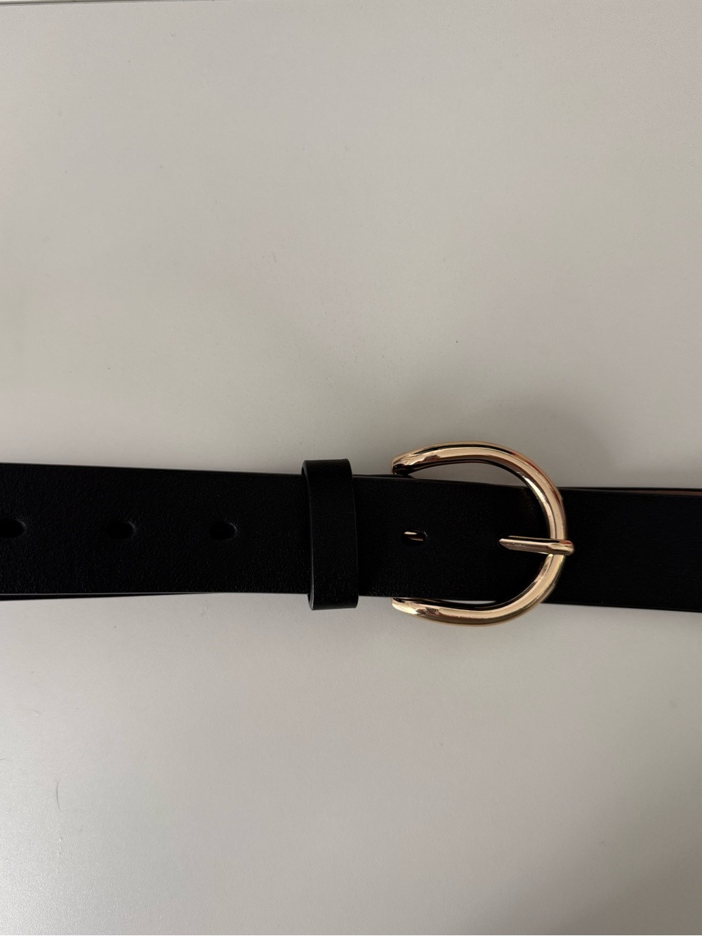 LC Lauren Conrad Black Belt with Gold Rounded Buckle